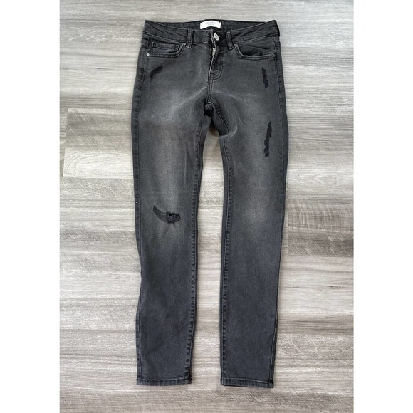 Forever 21 Black Distressed Skinny Jeans Size 26 Stretch E3 - Picture 1 of 3